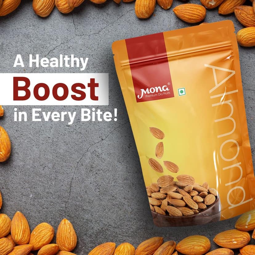 Mona Premium California Almonds - Wholesome & Nutritious Dry Fruits Snack view 5