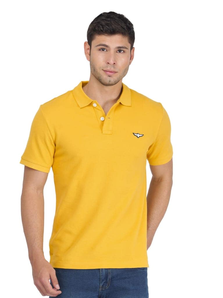 Solid Polo Shirt-Yellow