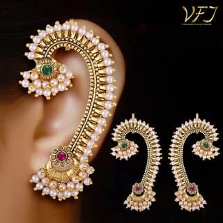 Vivastri Traditional Cuff Earring for Women and Girls [VIVA2690ERG-MULTI] view 2
