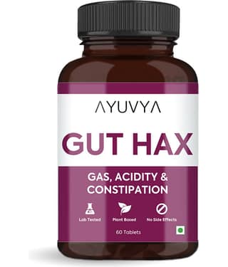 Ayuvya Gut Hax Acidity Control Tablets-Body Heat Reduce Medicine, Bloating Relief, Digestive Harmony & Heartburn Relief(Pack of 1)