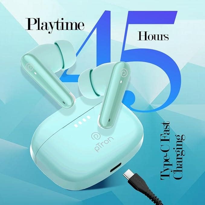 pTron Bassbuds Prism in-Ear TWS Ear Buds w/ 3D AudioScape, 45Hrs Playtime view 3