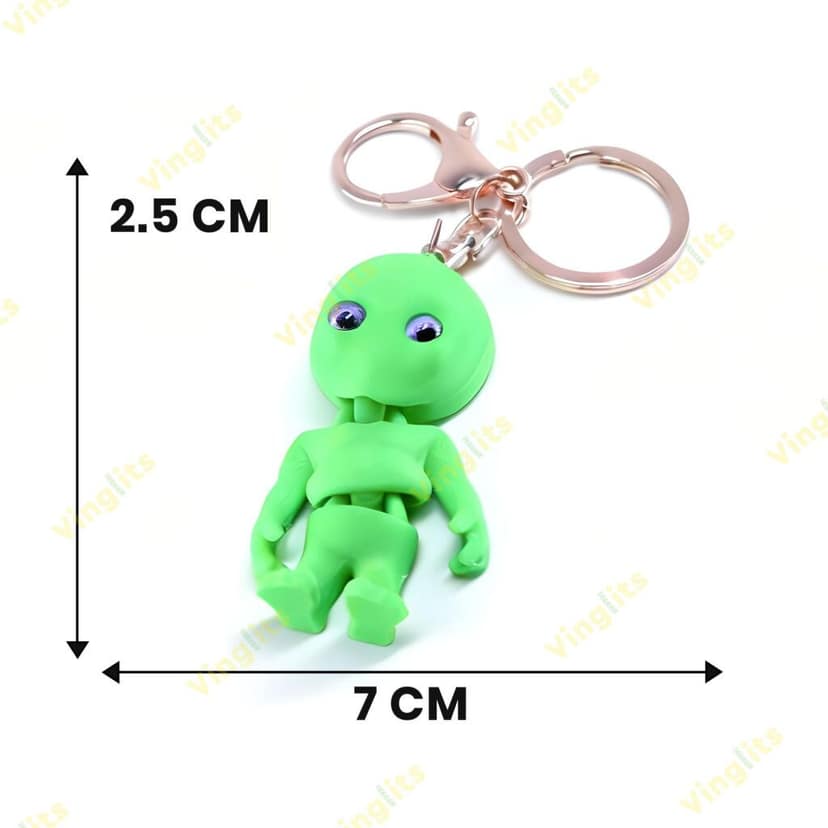 Vinglits Fantasy Shelf 3D Printed Keychains – Articulated Animal Toys, Pocket-Friendly Keyrings, Stress Relief Desk Toys for Kids & Adults, Collectible Accessories (Alien - Orbito, Medium) view 4