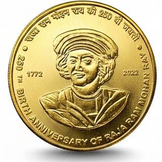 1 Lakh Rupees 1772-2022 Raja Ram Mohan Rai Gold-plated Fantasy Coin Heritage view 2