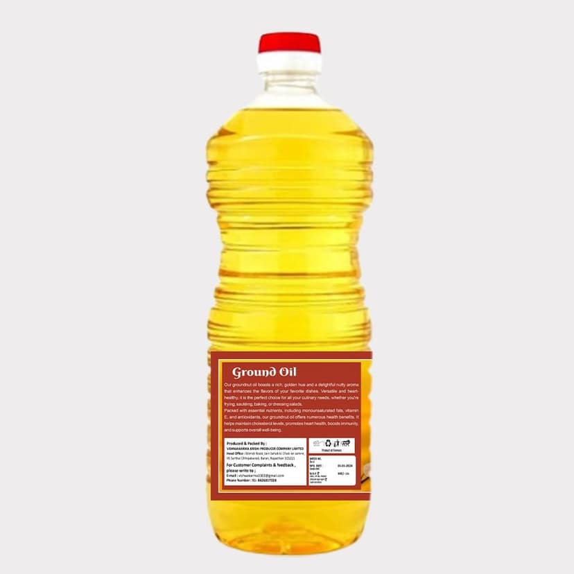 Pure Groundnut Oil 3 ltr - Pack of (3 × 1 Ltr) by Vishwakarma – Healthy Cooking, Made by Farmers view 3