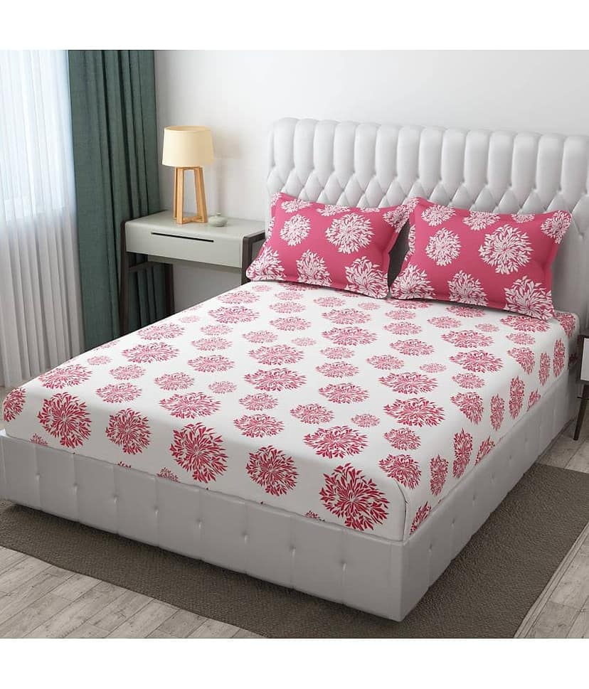 Apala Microfiber 1 Double King Bedsheet with 2 Pillow Covers ( Baby Pink )