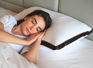 Sleepsia Microfiber Bed Pillow for Sleeping - Down Alternative Ultrasoft Cotton Washable Pillow with Satin Gusset- Queen (Blue, Pack of 1)