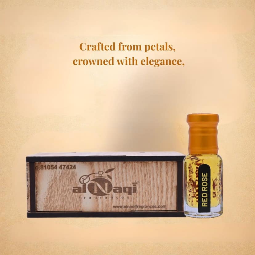 alNaqi fragrances Red-Rose-Attar 12ml - Best Rose Ittar, No Alcohol Pure Attar, High Strength Attar Rose Perfume Oil, Luxury Floral-Signature-Parfum view 5