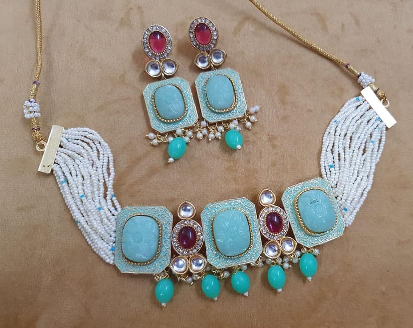 Kundan Beautiful Designer Necklace view 2