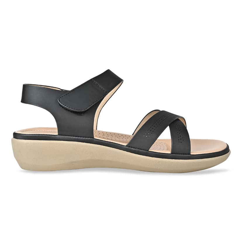 Black Women Comfort Flat Sandals