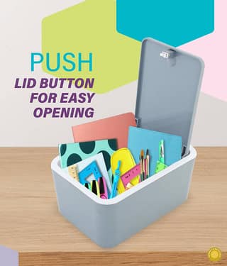 Generic Storage Box Plastic Grey Utility Container ( Set of 1 )