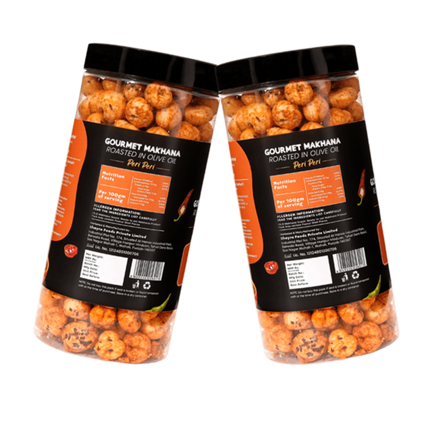GOURMET MAKHANA Roasted in Olive Oil | Flavors Peri Peri | Combo Of 2, 65g Each. - 130 gm view 3