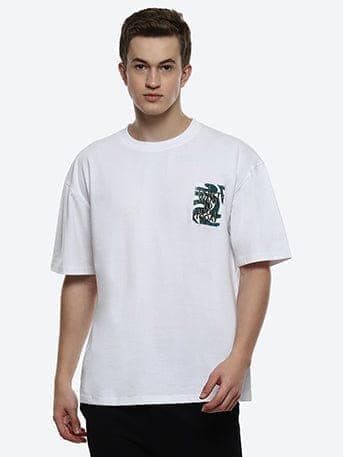 Steeze Men's White Oversized T-shirt view 2