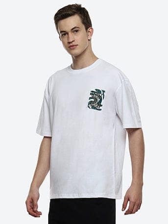 Steeze Men's White Oversized T-shirt view 3
