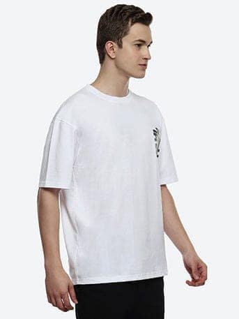 Steeze Men's White Oversized T-shirt view 4