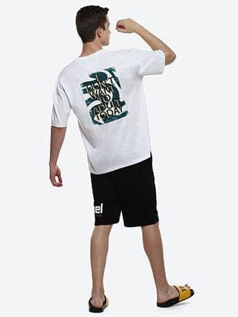 Steeze Men's White Oversized T-shirt view 5