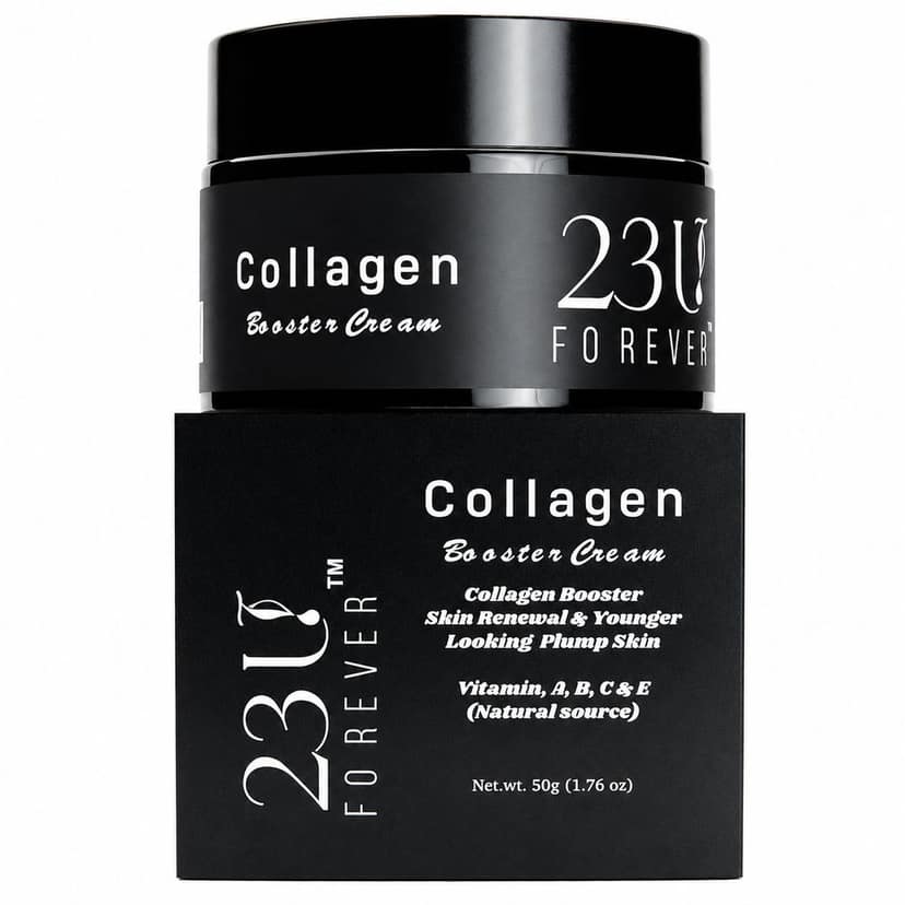 23U FOREVER Collagen Booster Face Cream | Enriched with Vitamins A, B, C & E of Natural Origin | Hydration & Skin Firming Moisturizer for Plump, Youthful-Looking Skin | Lightweight Daily Cream | For Sensitive & All Skin Types | 50 g