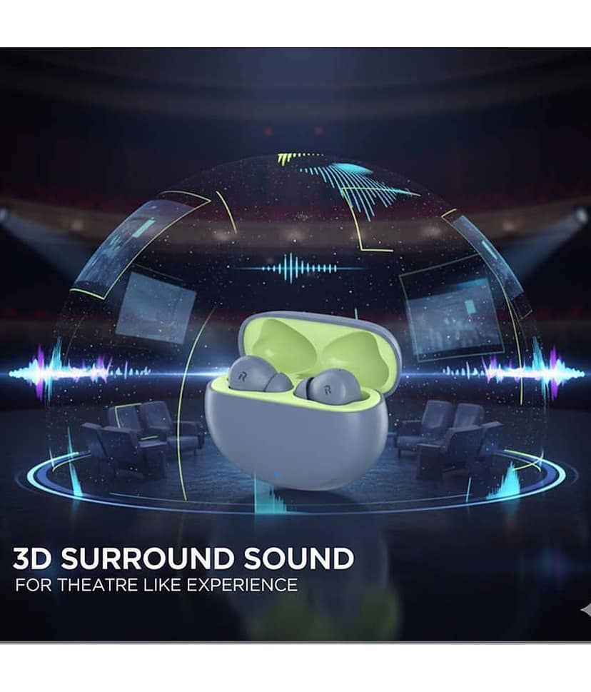 COREGENIX Nordbuds 3 Truly Wireless Earbuds TWS | ENC & High Bass | Upto 50 Hrs Playtime | Bluetooth V5.4 | Quad Mics with AI-ENC | 50ms Low Latency Gaming | Gaming Beast for Android & iOS view 2