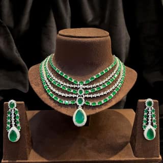 Forever Yours American Diamond Set - Majestic Bride By Dia Art Jewels
