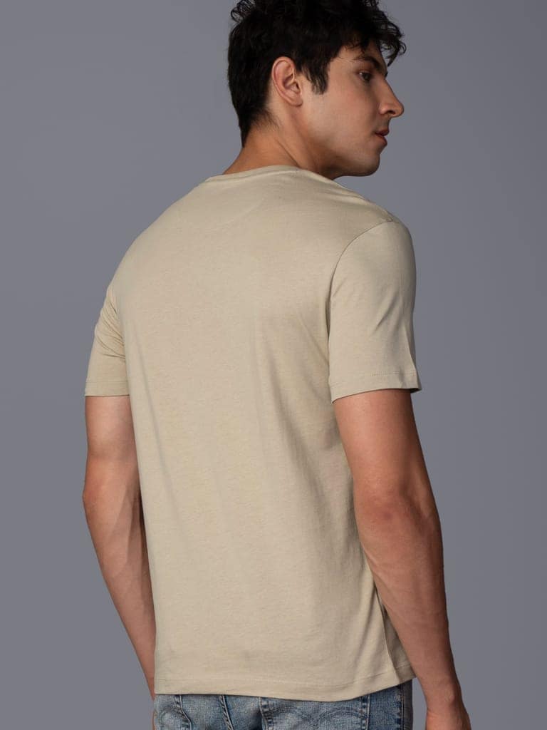 Men’s Pure Cotton Round Neck Branded T-Shirt-Dark Grey view 2