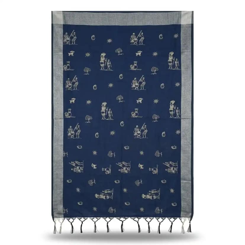 Sambalpuri Indigo Folk Heritage Handloom Saree