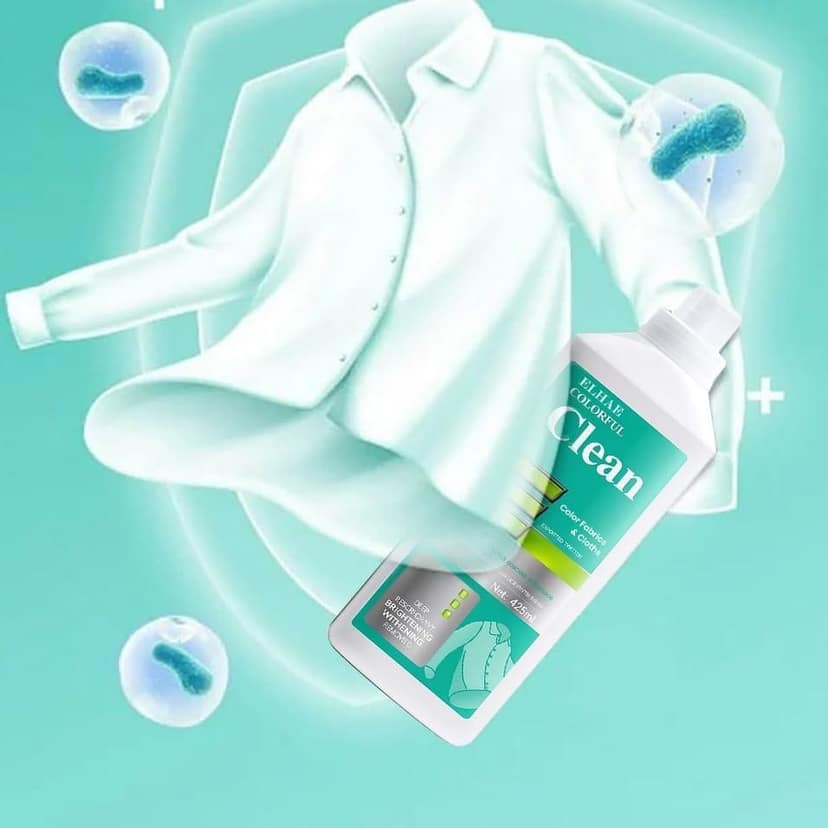 ELHAE Colorful Clean 8-in-1 Laundry Liquid Detergent for Color Fabrics | Brightening, Deodorizing & Stain Removal Formula | 425ml | Fabric-Friendly Cleaner for Daily Wash view 6
