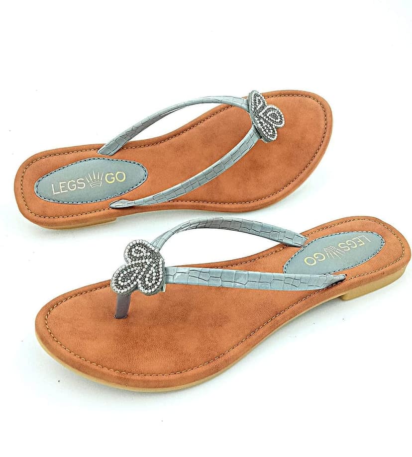 LEGS GO Greyk Straps Stylish Flats for women , Casual and Ethnic Wear view 2