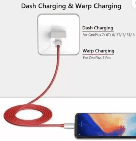 Pandaco USB Type C Cable 6.5 A 1 m 65W-10W/6.5A VOOC/WARP/DASH/SUPERVOOC/SUPERDART CHARGER CABLE (Compatible with oppo,realme,narzo,oneplus,vivo,iqoo,samsung,motorola,mi,redmi,poco, Red, One Cable) view 3