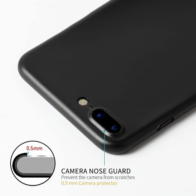 Memumi Slim Series Ultra Thin 0.3 mm Back Cover for Apple iPhone 7 Plus - Black (5.5") view 3