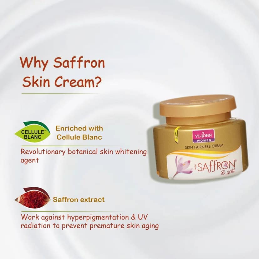 Vi-John Women Saffron Cream Gold Extracts 50Gm (Pack of 12) view 3