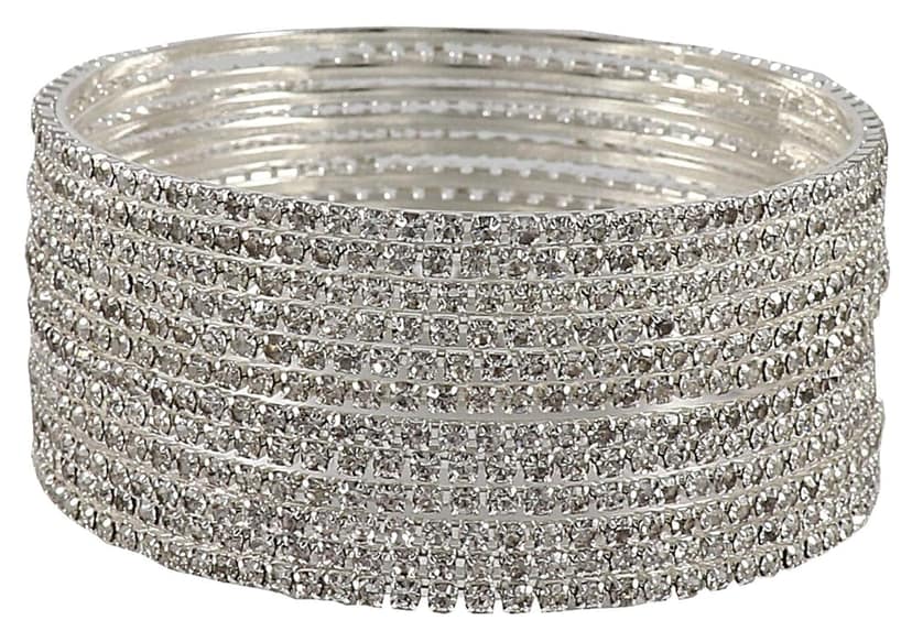 ZULKA Non-Precious Metal with Base Metal and Zircon Gemstone Studded Premium and Traditional Glossy Finished Sleek Bangle set for Women view 2
