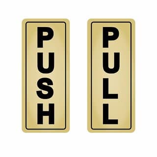 Sarvatr Pull Push Rectangle Sticker Self-Adhesive Sign for Glass Doors of Cafes Shops Hospital School Office Business St