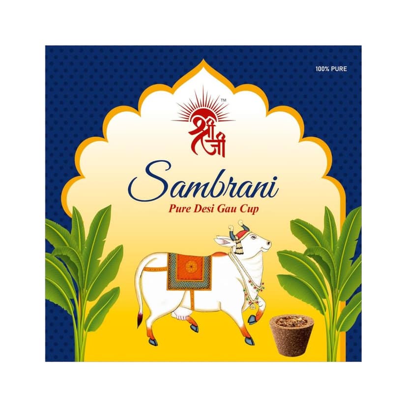 Shri Shri Ji Flam The Aromatic Peace (Sambrani Cup � 5 in 1 Cup, Havan Cup, Pure Desi Gau Cup) for Pooja & Meditation � Natural Fragrance & Eco-Friendly Dhoop � Pack of 3 view 2