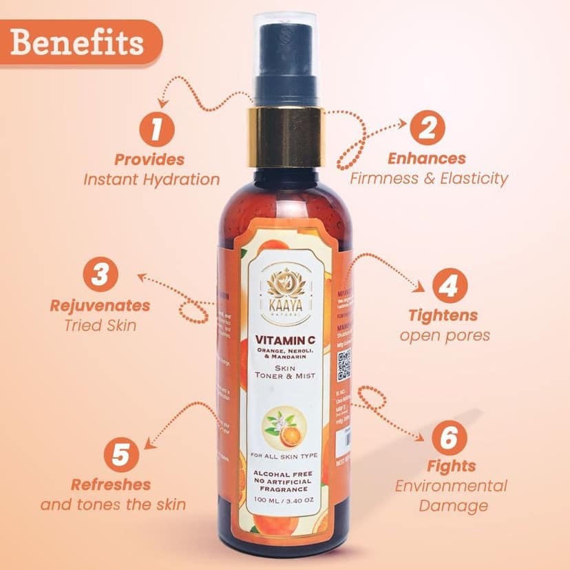 Kaaya Natural Orange, Neroliem & Mandarien Toner & Mist (Vitamin C) 100ML Bottle (BUY 1 GET 1 FREE) view 3