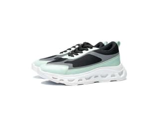 Volton Sage Illusion Casual Chunky Lace-Up Shoes - Green Black and radium with Height Lift - UK - 6