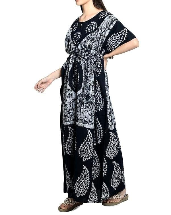 Ukal Cotton Regular Printed Round Neck Floor Length Nighty Night Gown Maxi view 3