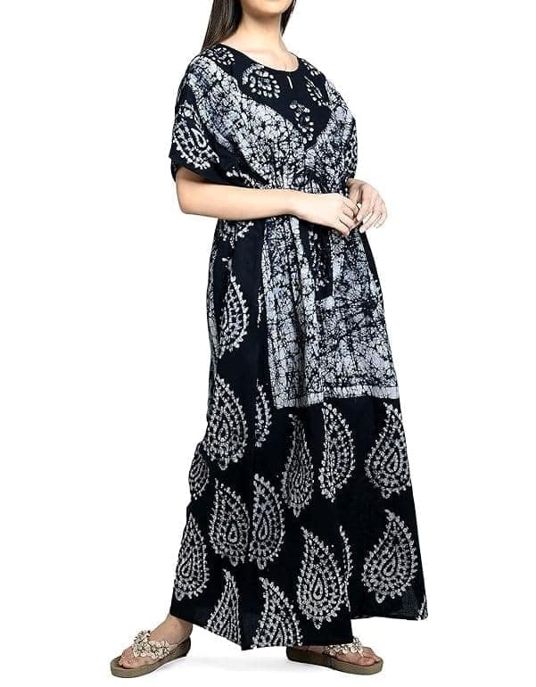 Ukal Cotton Regular Printed Round Neck Floor Length Nighty Night Gown Maxi view 4