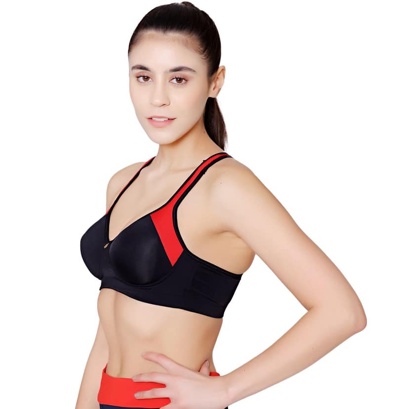 Bodycare Polyamide spandex wirefree broad straps seamless padded sports bra-1624B view 2