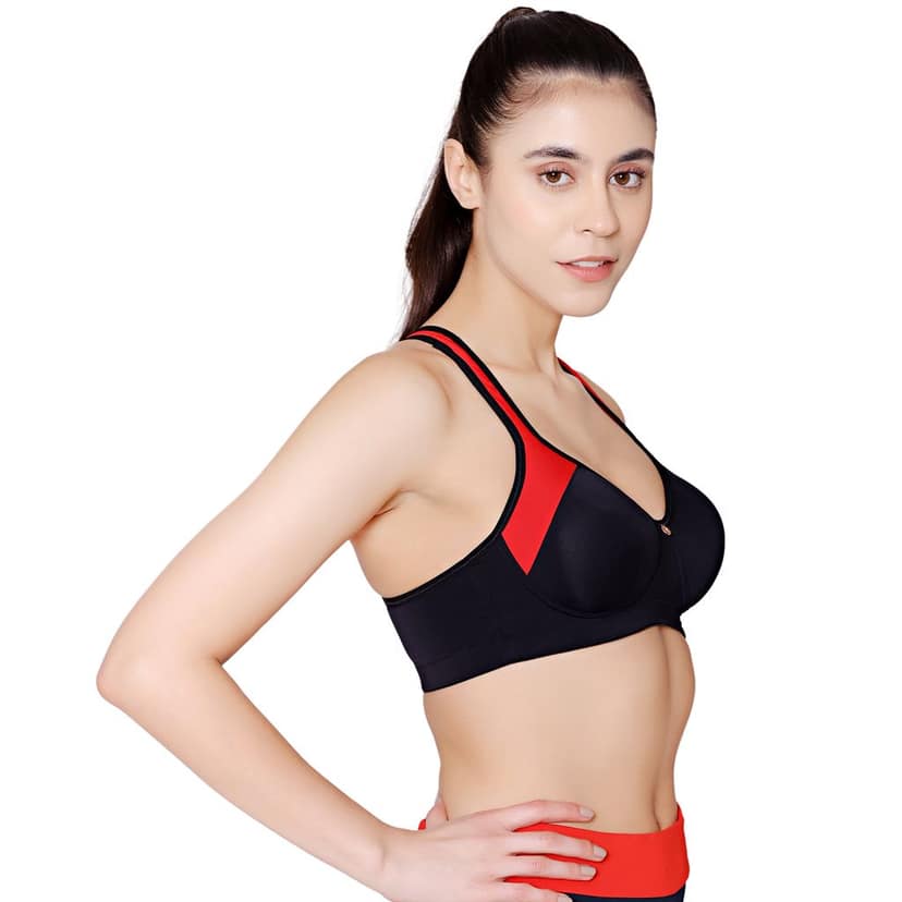 Bodycare Polyamide spandex wirefree broad straps seamless padded sports bra-1624B view 3
