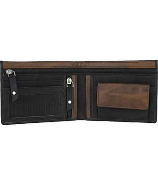 HRFSTAR 100% Leather Solid Men's Regular Wallet With 4 Slots For Card ( Black , Pack of 1 )