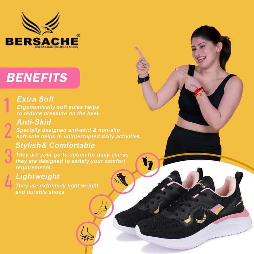 Bersache Premium Sports ,walking,Gym,cricket, Trending Running Shoes For Women's view 2