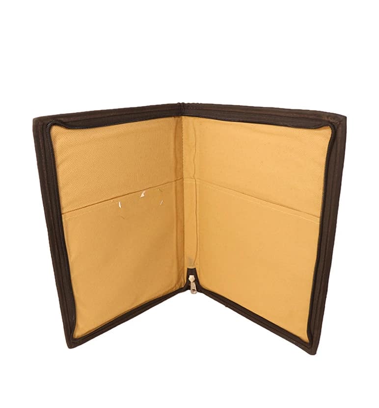 Handcrafted Jute File Folder with Hand Block Printed Fabric Panel view 3