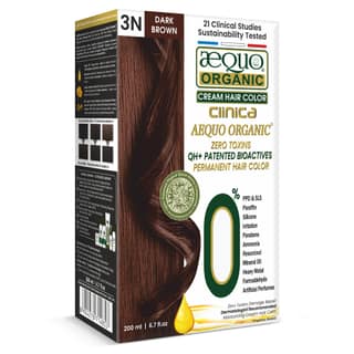 Aequo Organic Cream Hair Colour Pack With QH+ Bioactive | Natural, 100% Grey Coverage, PPD & Ammonia Free Permanent Hair, Beard Color For Men | Unisex | 3N Dark Brown 200ml, Pack Of 1 Aequo Organic Cream Hair Colour Pack With QH+ Bioactive | Natural, 100