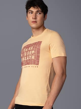 Men’s Cotton Breathable Round Neck Summer Branded T-Shirt-Golden