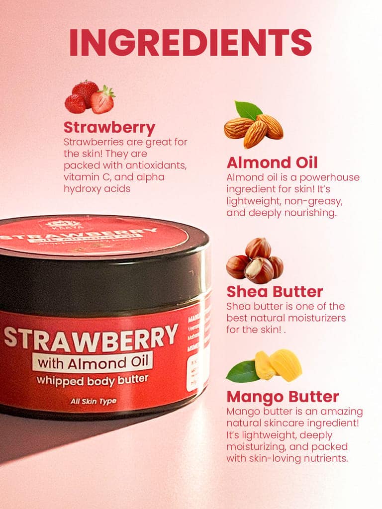 Kaaya Natural Strawberry with Almond Oil Whipped Body Butter view 3