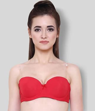 Voler Haut Poly Cotton Lightly Padded Women's T-Shirt Bra ( Red )