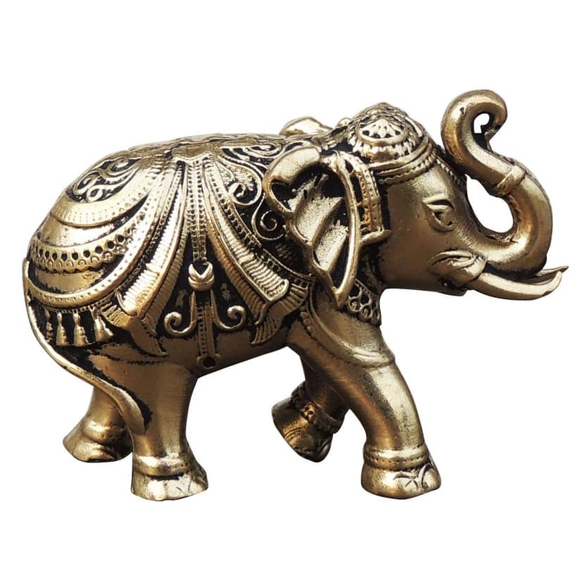 Traditional Brass Elephant God Idol Statue for Puja & Home Decor, Height : 1.2 Inch (BSMAS1751 C) view 3