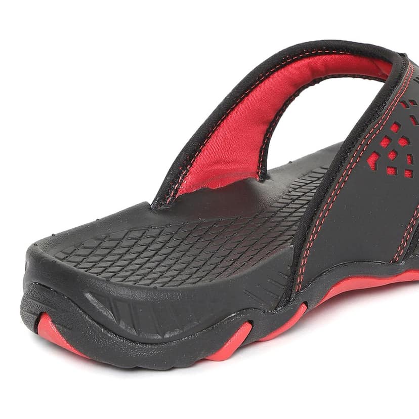 Paragon Black and Red Ultra-Durable Everyday Flip Flops for Men view 7