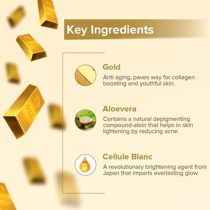 VI-JOHN Women Insta Gold Brightening Facial Kit with Free Turmeric Face Wash (55 + 50 G) 110 G view 3