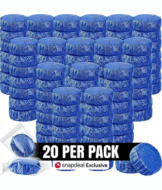 Overalza Pack of 20 Automatic Flush Toilet Bowl Cleaner Tablets, Bathroom Toilet Tank Cleaner, Powerful Cleaning Ball Toilet Blue Deep Clean Bubbles, Mild Lemon Scent (pack of 30)