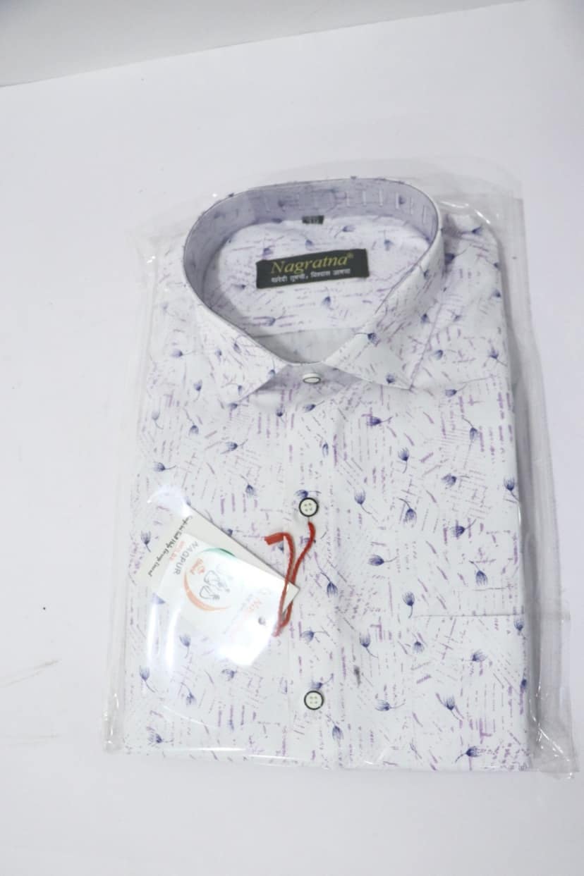 White Printed Cotton Shirt view 2